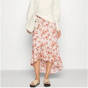 Abercrombie & Fitch Floral Hi Low Hem Midi Skirt Size Medium Cottagecore